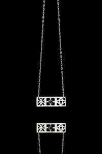 Trio Onyx Block Necklace